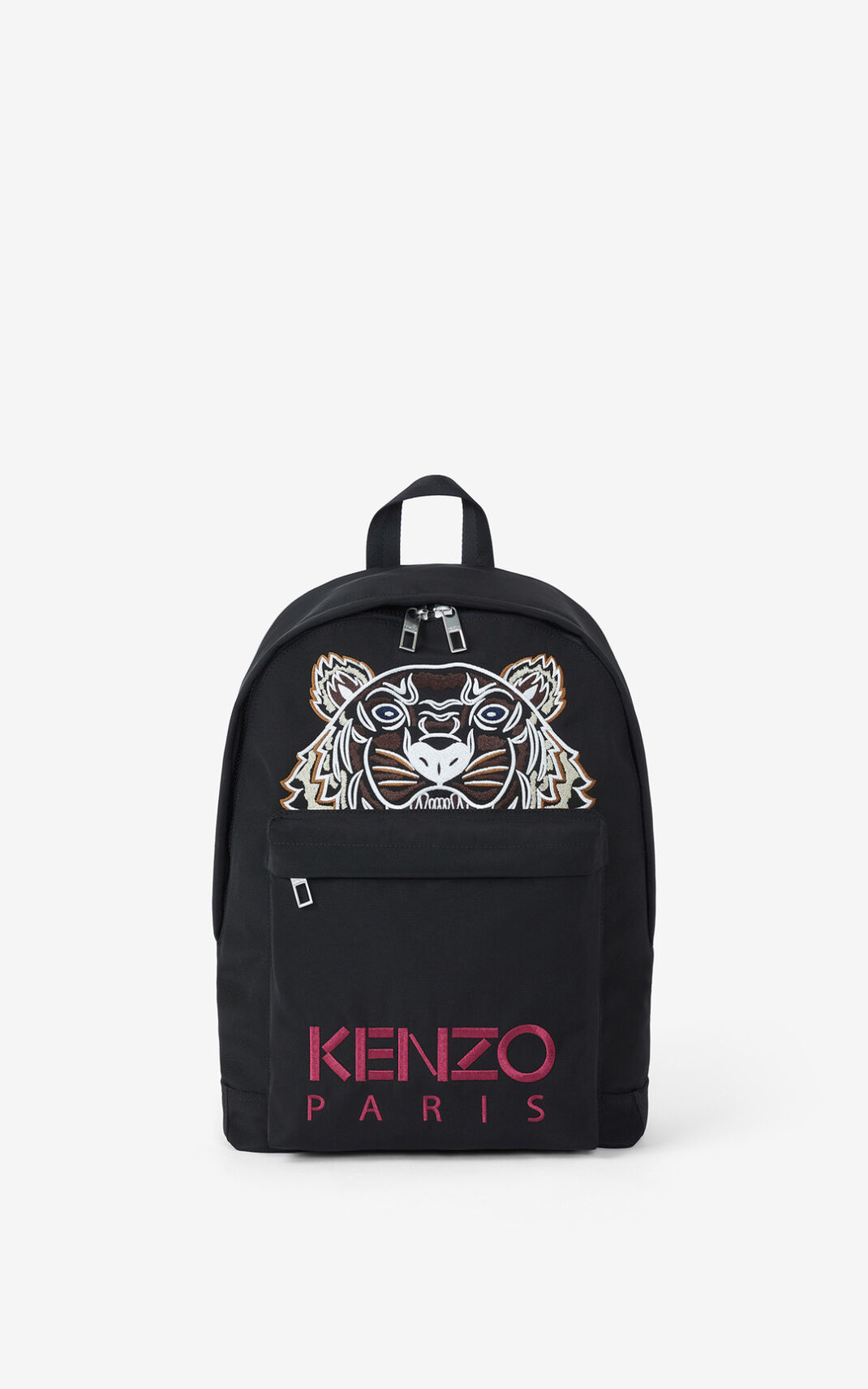 Kenzo Canvas Kampus Tiger Backpack Black For Womens 3869CSMXJ